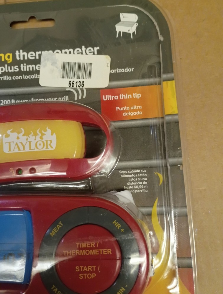 Taylor Weekend Warrior Wireless Grilling Thermometer with Remote Pager Timer New