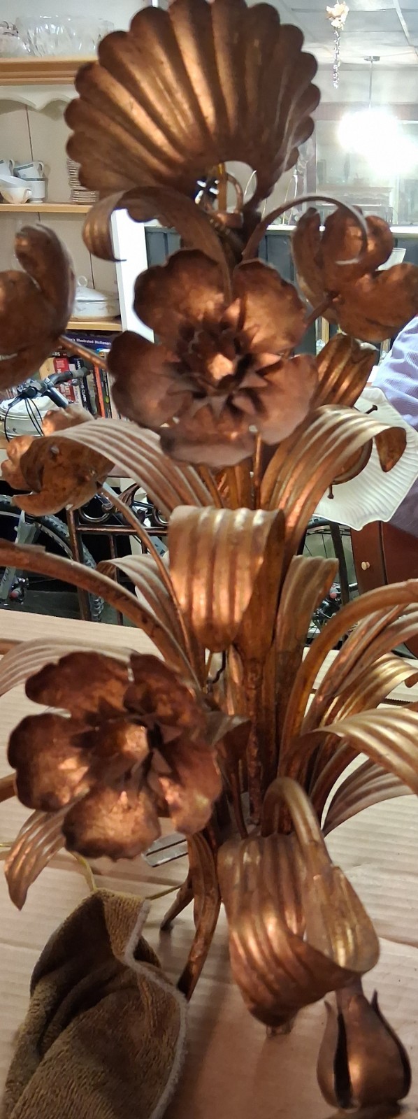 Italian Hollywood Regency Gilt Tole Chandelier 9 Lights (Banci?) Made In Italy