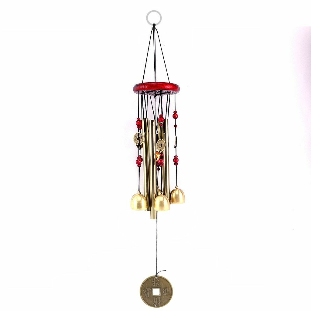 Large Wind Chimes 4 Tube 5 Bells Metal Church Bell Alloy Outdoor Garden Decor