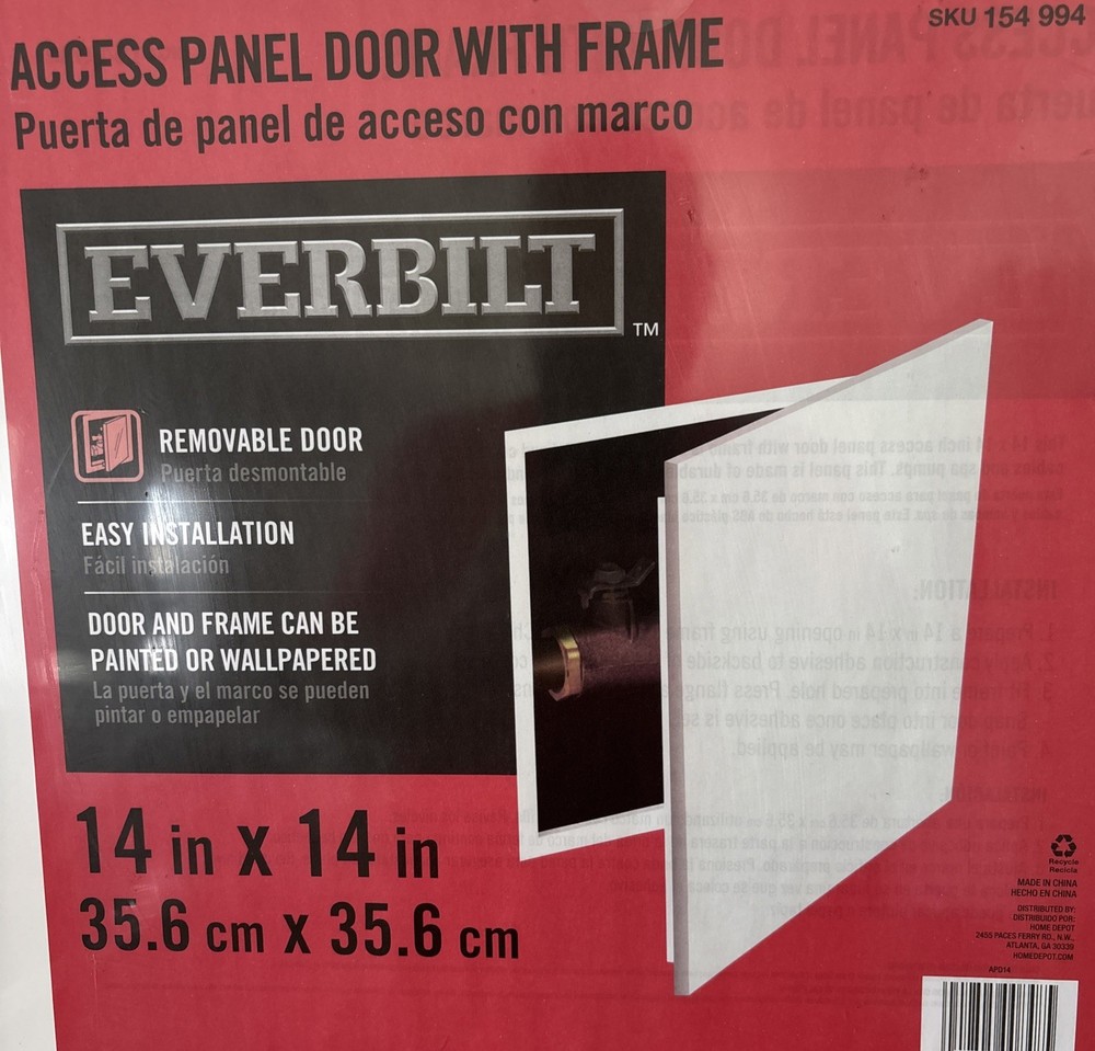 Everbilt Plumbing Wire Cable Access Panel Door Frame Wall/CeilingPlastic 14"x14"