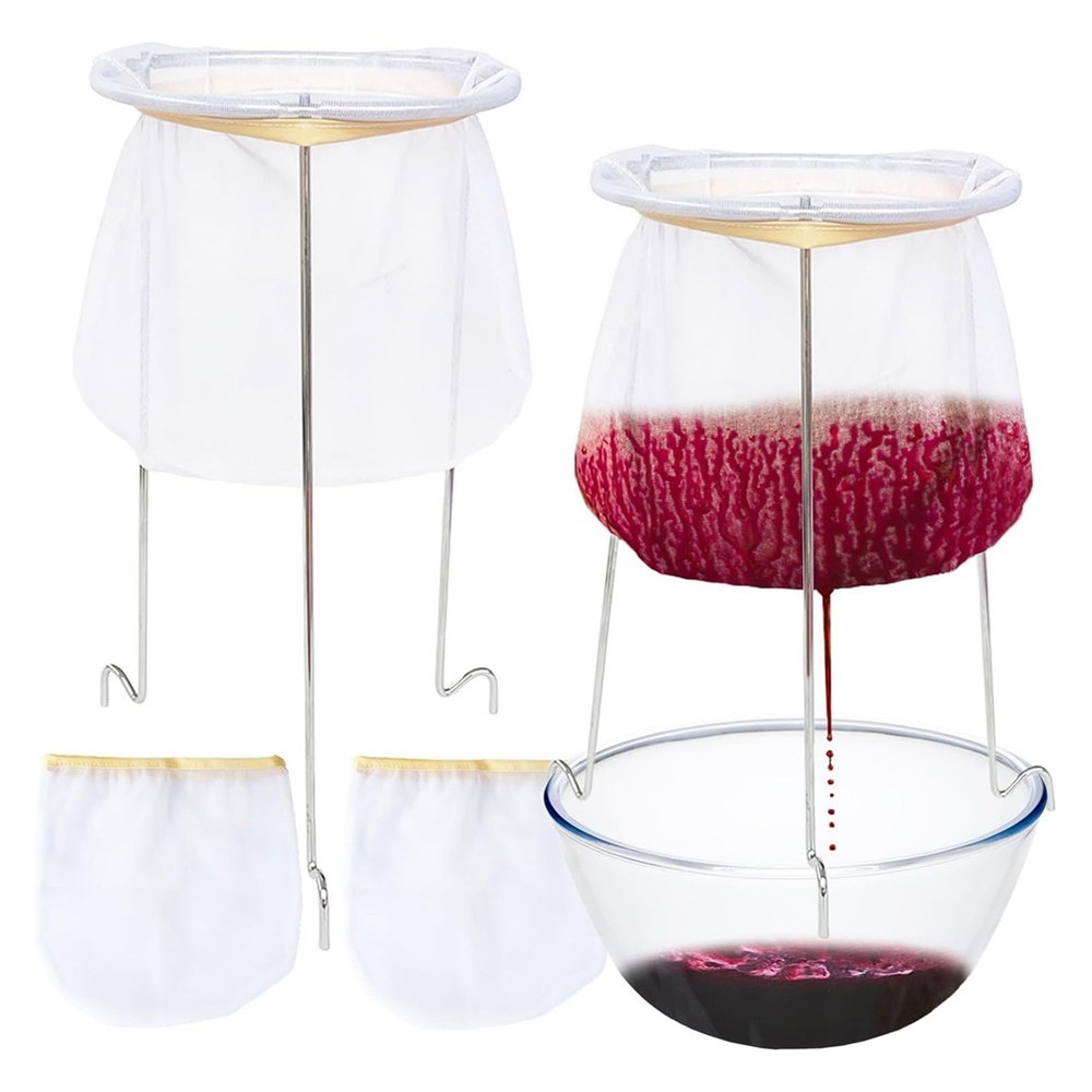 2 Pack Strainer Stand,Strainer Stand with 4 Reusable Staining Bags,Reusable3843