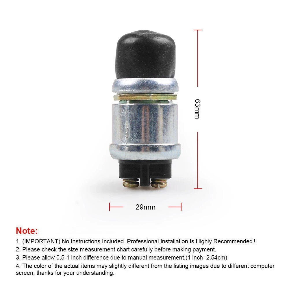 2PCS 12 Volt DC Heavy-Duty Momentary Push-Button 50 Amp Starter Switch