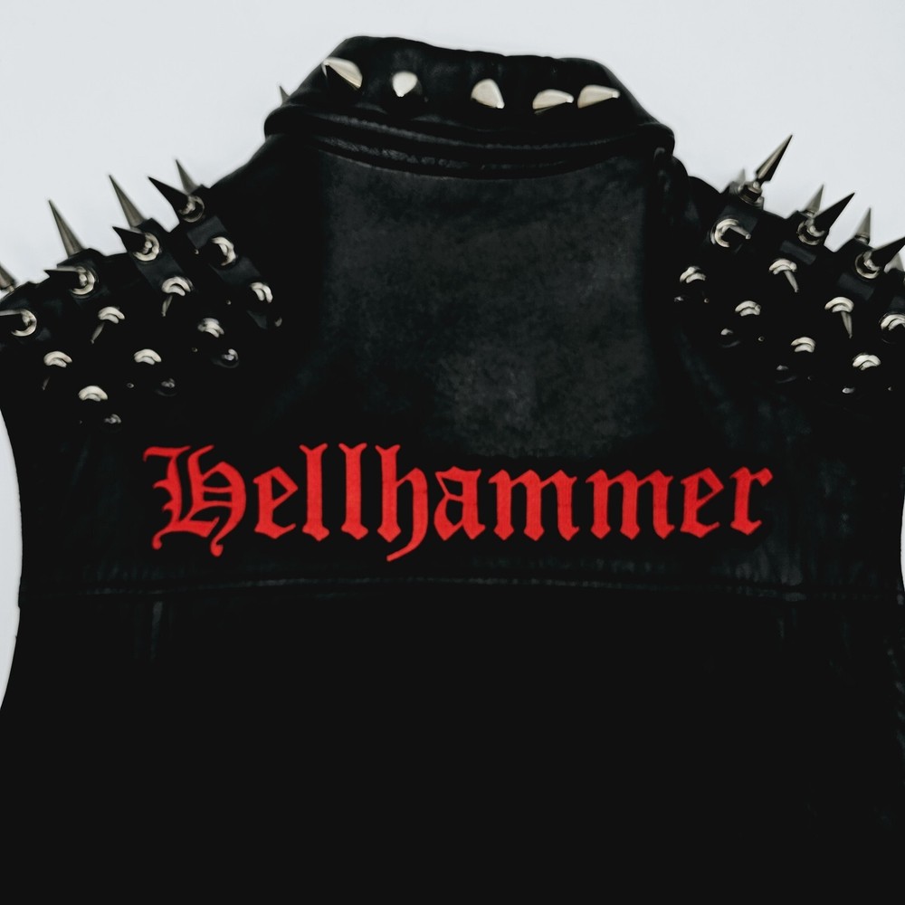 HELLHAMMER Red Logo Shaped EMBROIDERED BACK PATCH