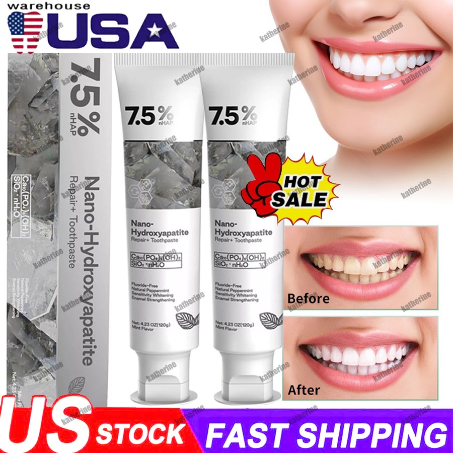 7.5% Hap Nano-Hydroxyapatite Toothpaste Remove Deep Clean For Sensitive Teeth US