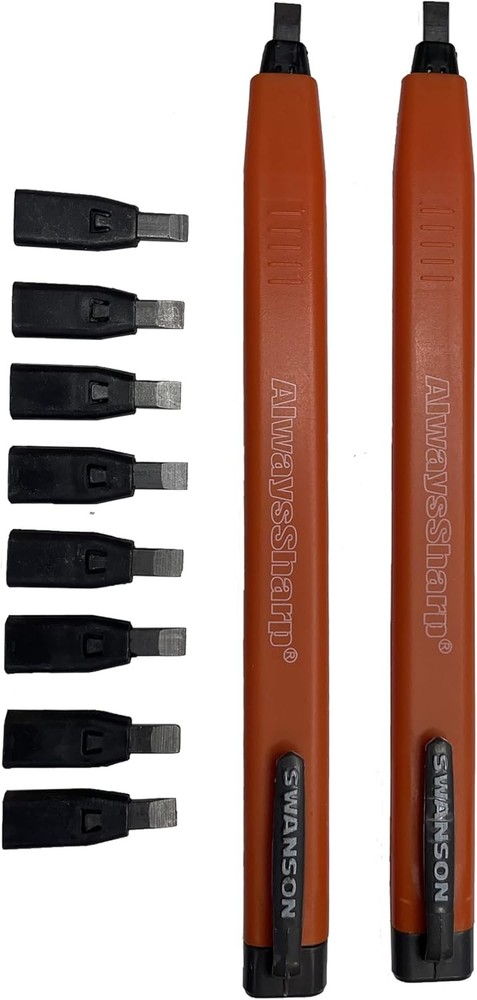 CP216 AlwaysSharp Refillable Mechanical Carpenter Pencil, Two Pack, with 8 More