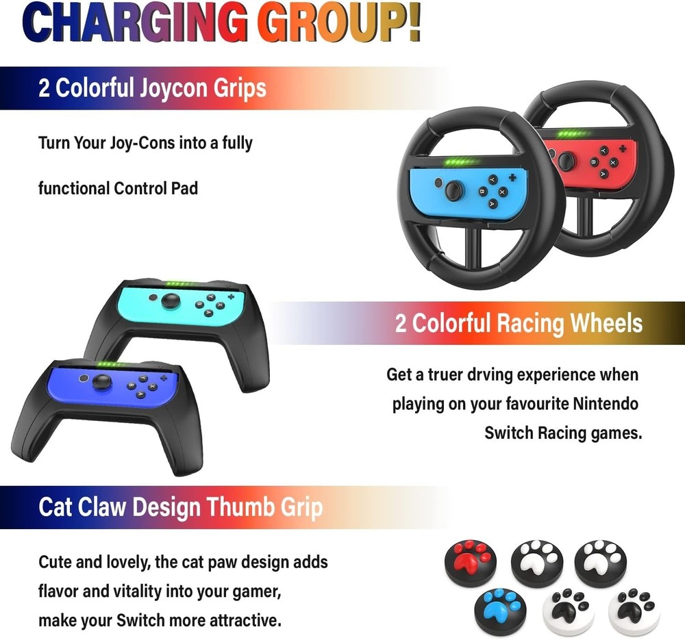 Nintendo Switch Accessories Bundle, Kit with Carrying Case, Screen Protector