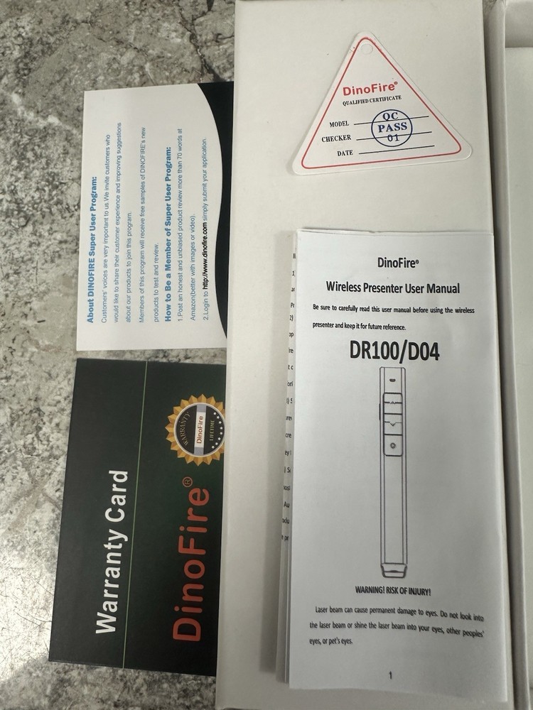 DinoFire Model DR100/D04 Wireless Presenter