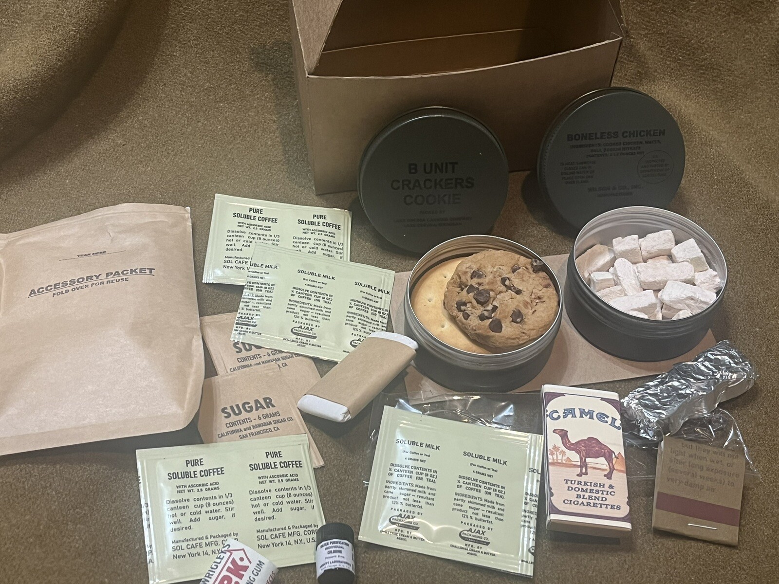 US Korean War Food Packet Individual Assault - Fully Edible Reproduction Ration