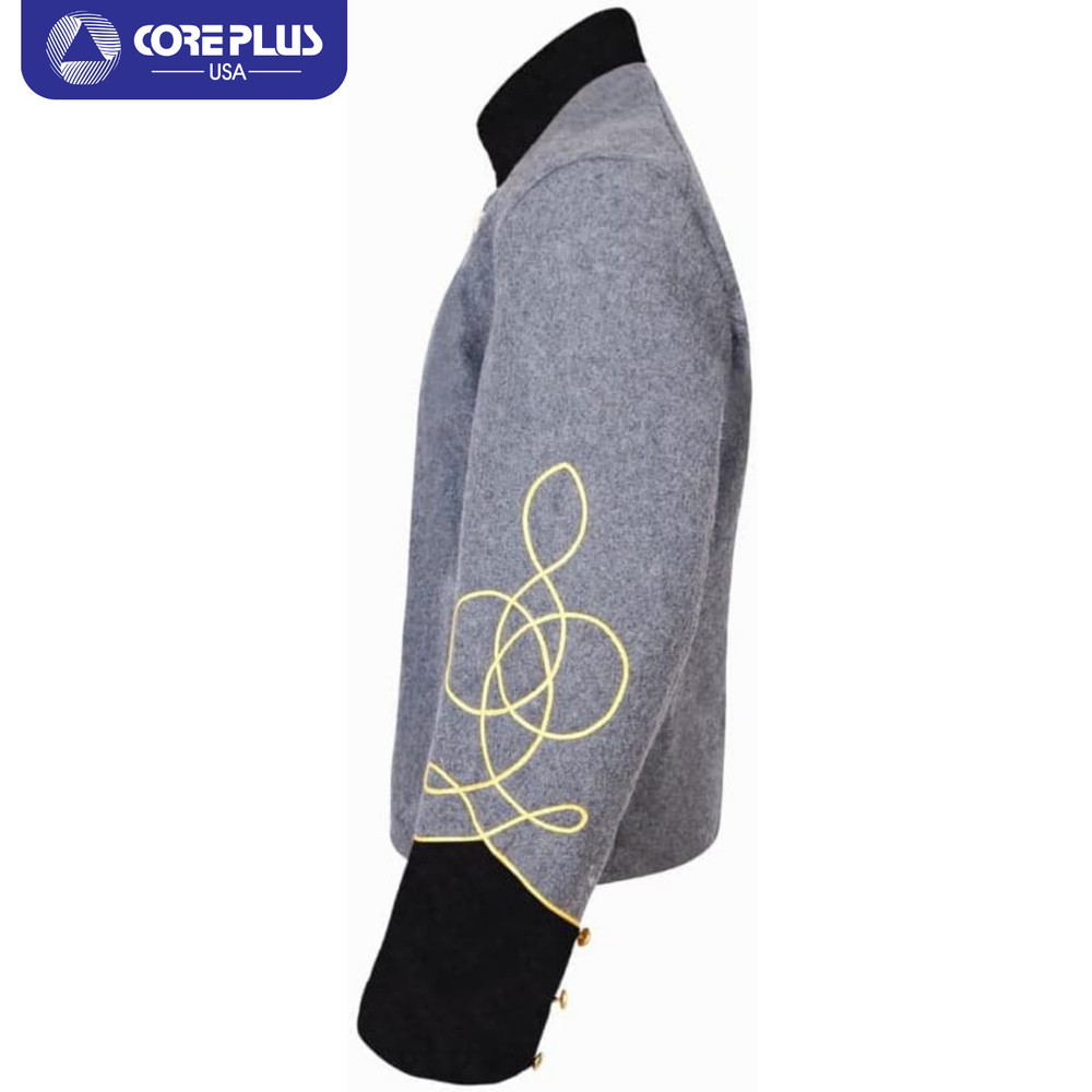 Civil War Lt's Grey Wool Shell Jacket - 1 Gold Braid, Single Breasted