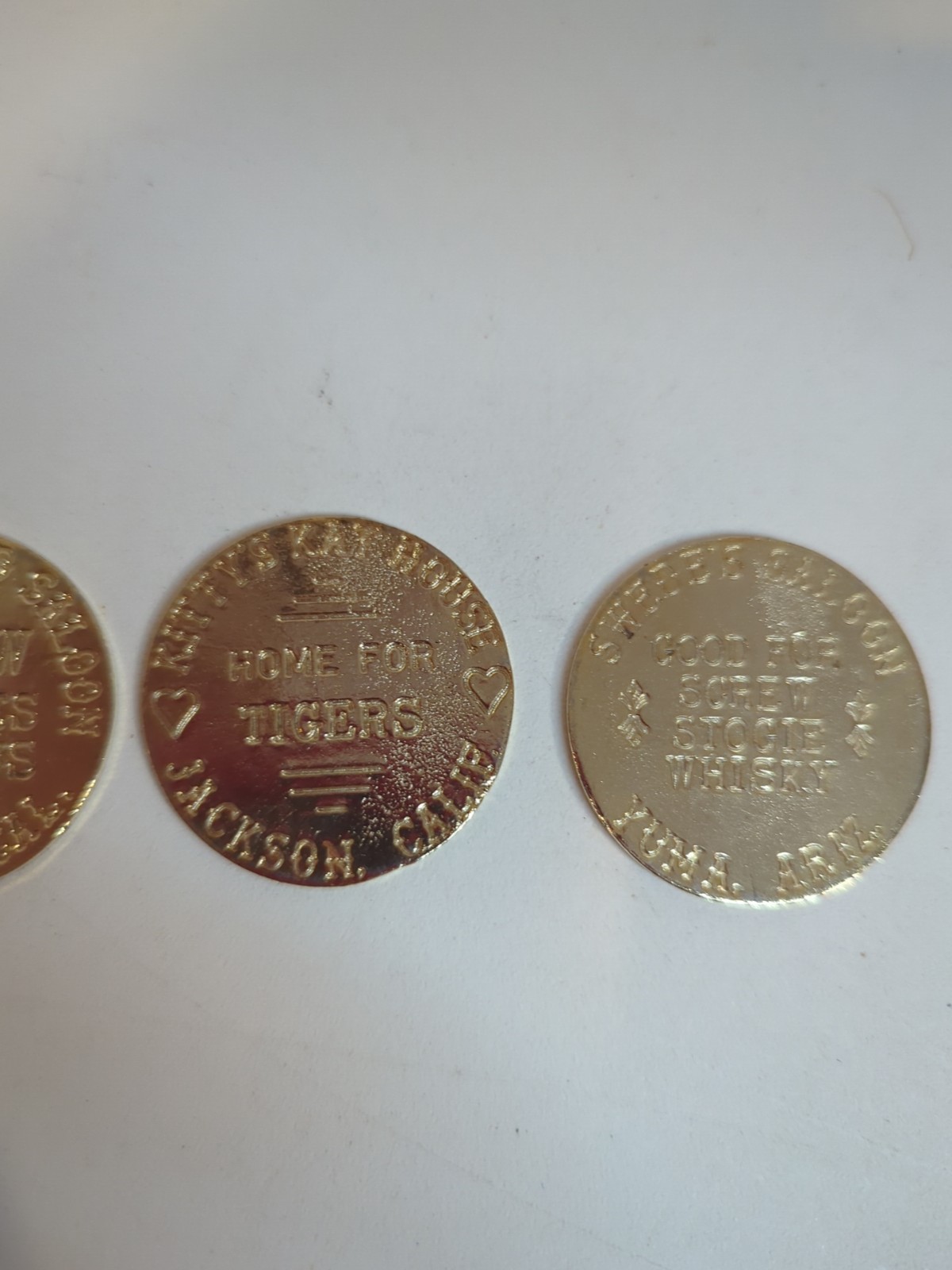 Set of 3 Novelty Saloon Tokens - See Photos / Description