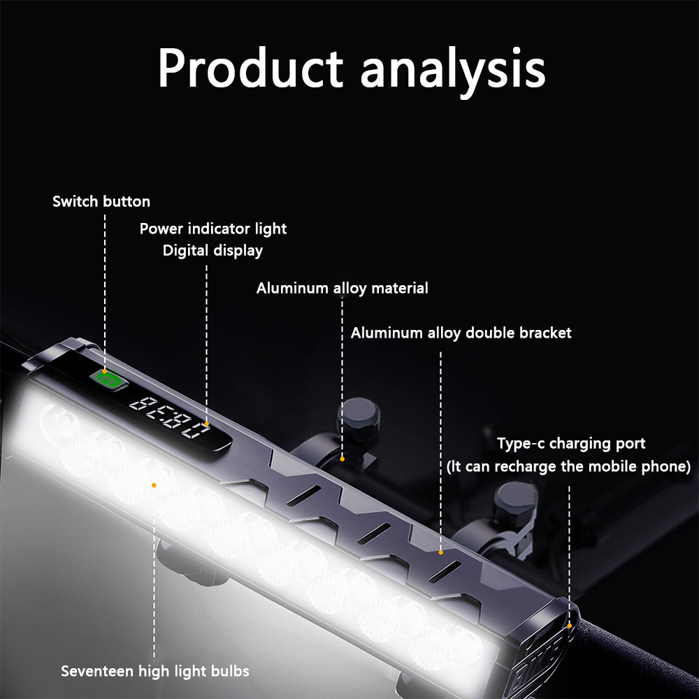 4800 Lumen Bike Lights,USB-C Rechargeable Bicycle Light, Super Bright Bike Light