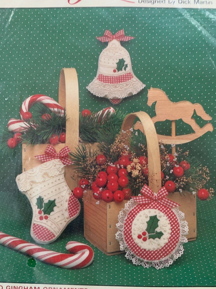 Daydreams Red Gingham Ornaments NEW