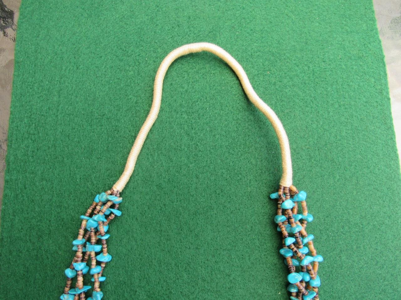 Vintage Native American Kingman Turquoise 5 strand Nugget necklace