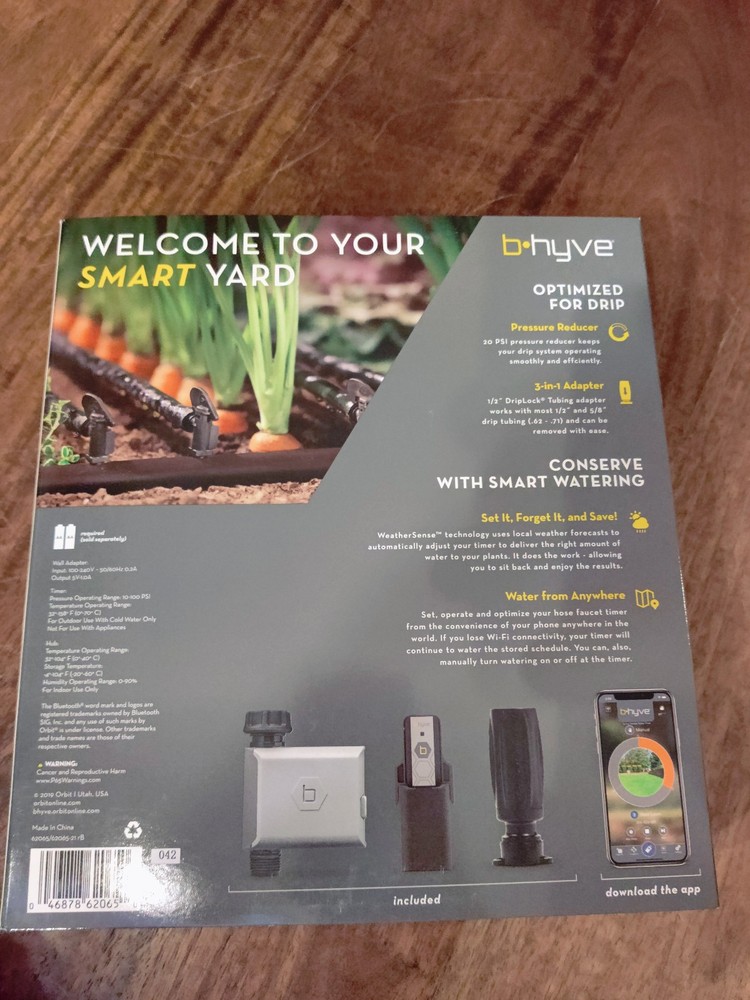 ORBIT B-HYVE Smart Hose Drip Irrigation Timer Wi-Fi Controller 62065