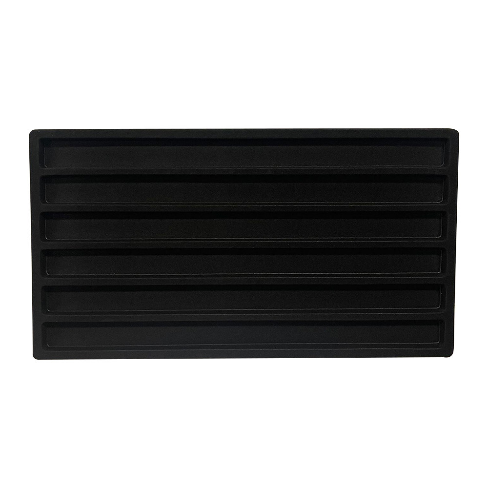 6 Section Black Flocked Necklace Tray Linear Insert Compartment Jewelry Display
