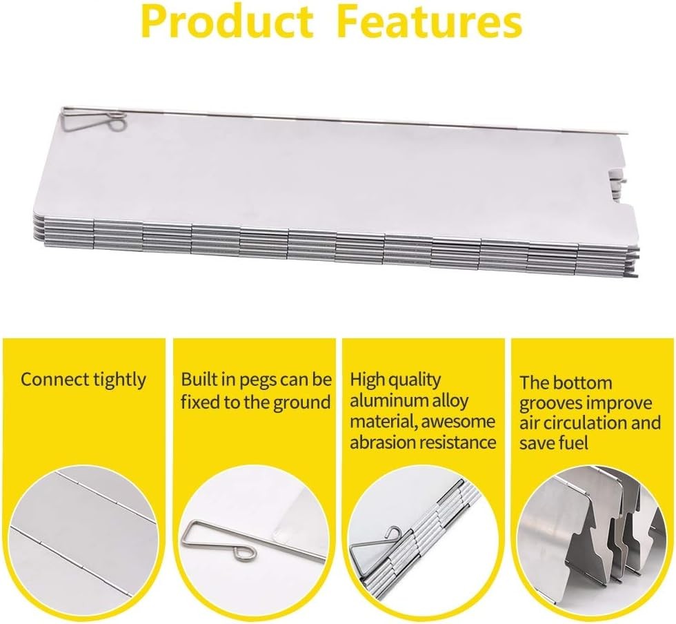 10/12/16 Plates Stove Windscreen, Aluminum Windshield with 10