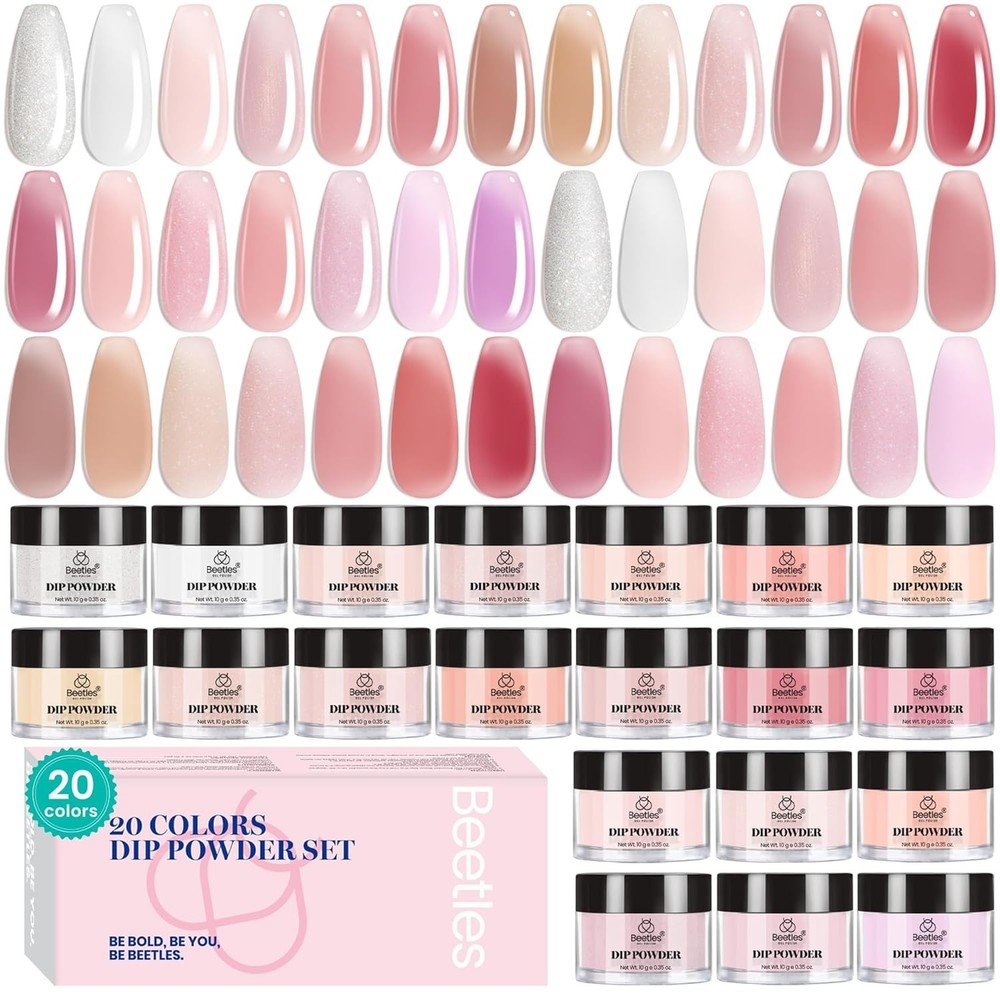 Eco-Friendly 20-Color Dip Powder Nail Art Set - Safe, Quick-Drying Solution