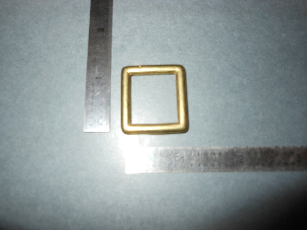 Solid Brass Harness Hardware rectangle  7/8  by 3/4 inch; eight pieces