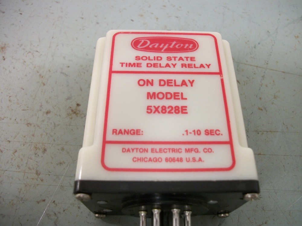 DAYTON SOLID STATE TIME ON DELAY RELAY 5X828E 0.1-10SEC