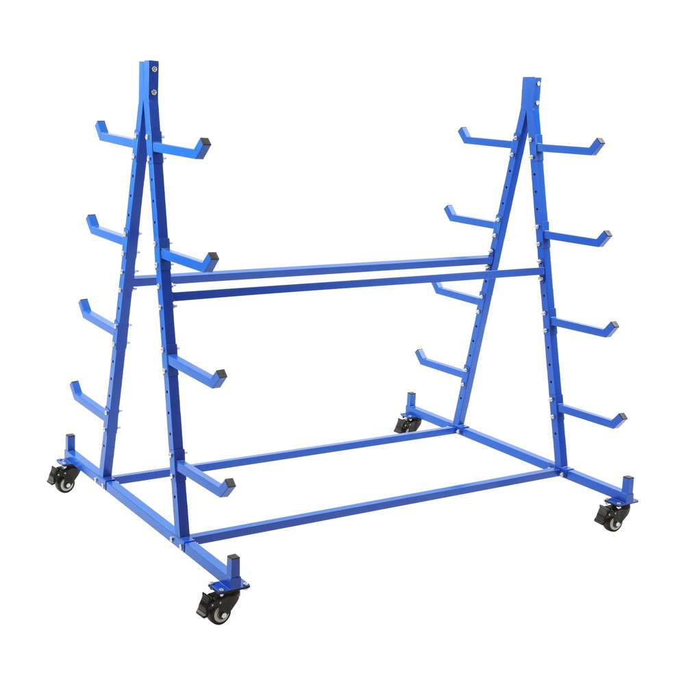 5-Tier Rolling Pipe Storage Rack Horizontal Lumber Organizer with Brake Casters