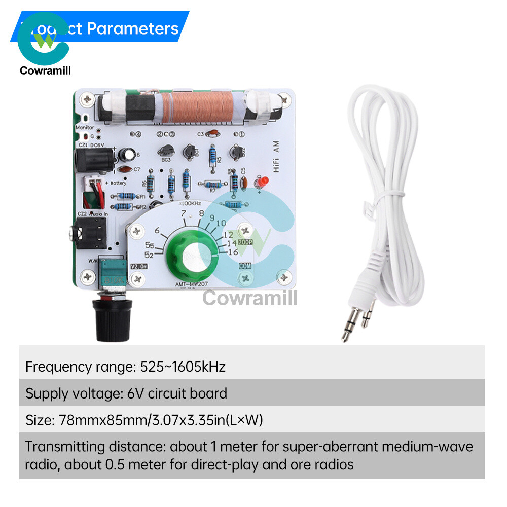 Medium Wave Radio Board AM Radio Transmitter DIY Circuit Board 525~1605kHz 6V