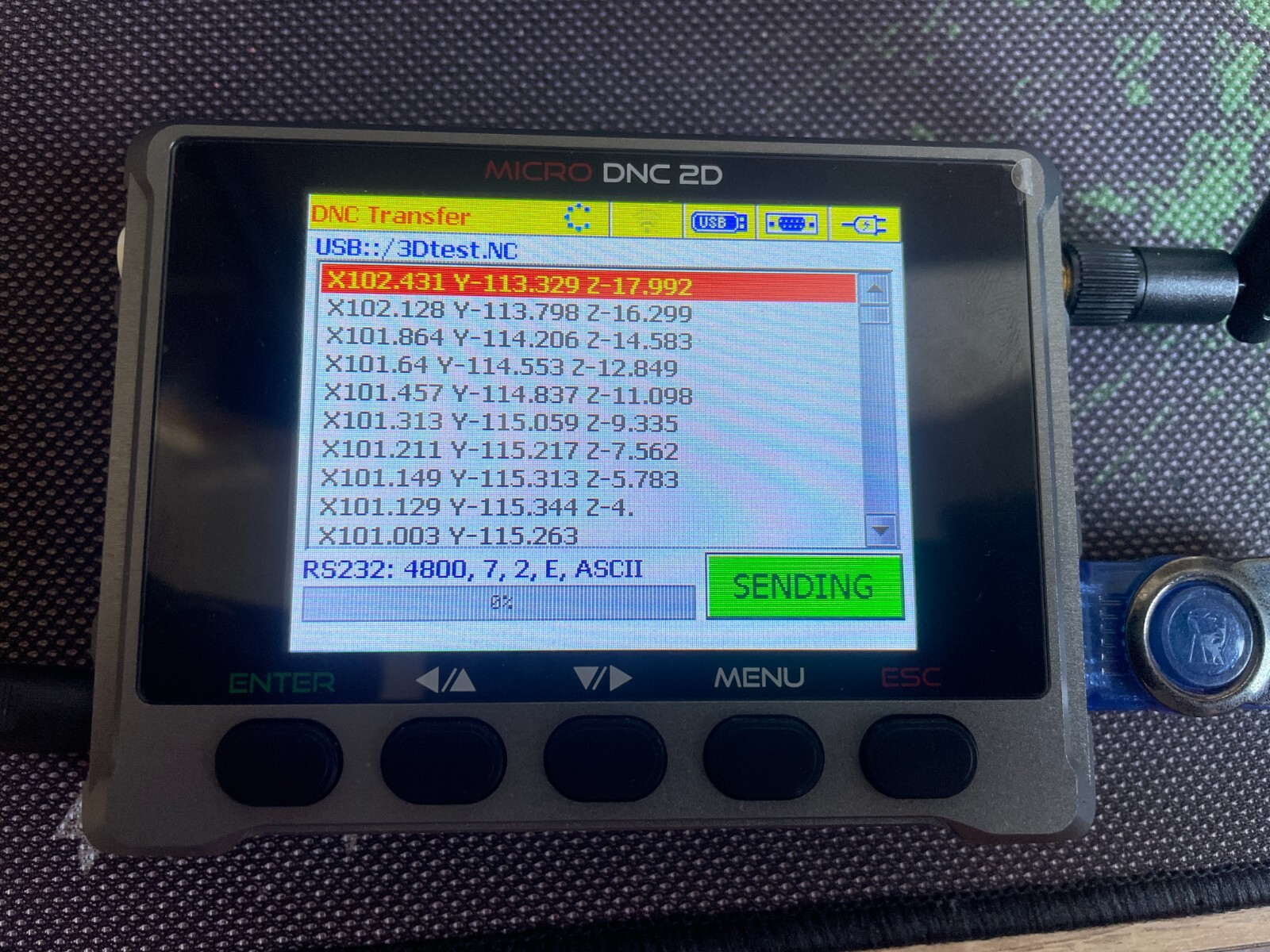 DNC DEVICE FOR CNC MACHING .USB/WIFI to RS232,DRIP FEED CNC