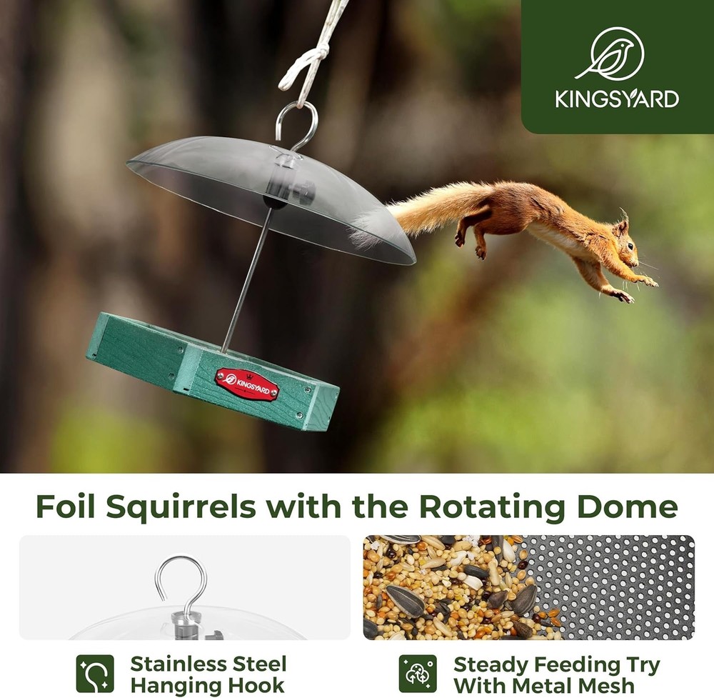 Kingsyard Large Platform Bird Feeder Outdoor Hanging