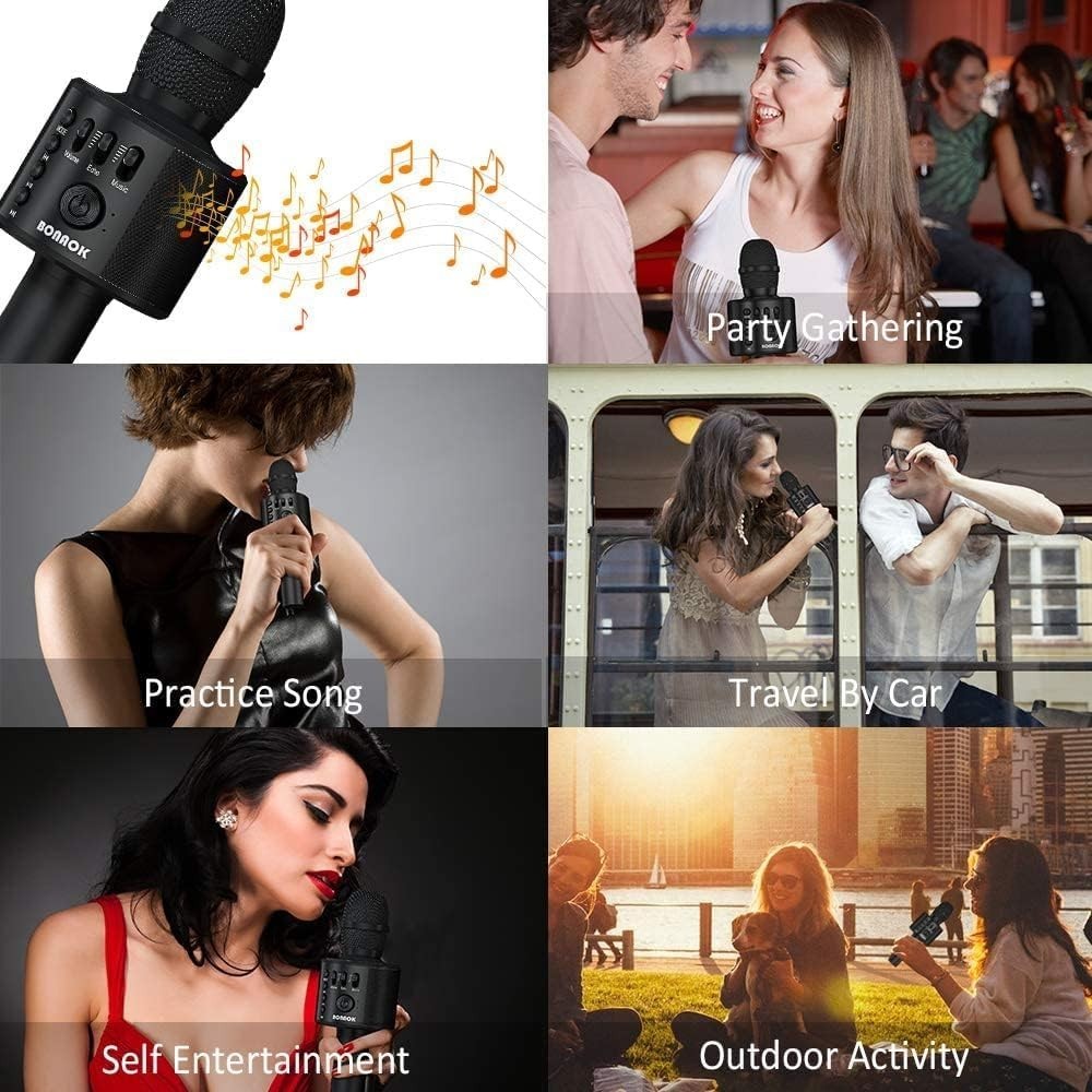 Wireless Bluetooth Karaoke Microphone Portable Handheld Speaker for Home Part...