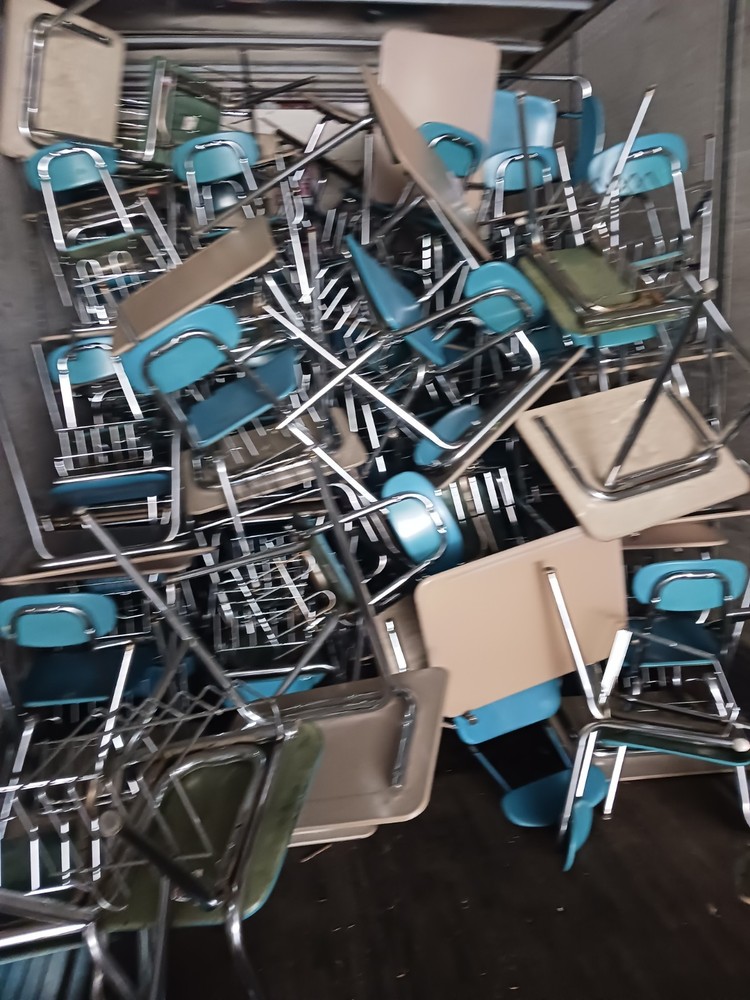 Closeout CLASSROOM COMBO used STUDENT DESKS.