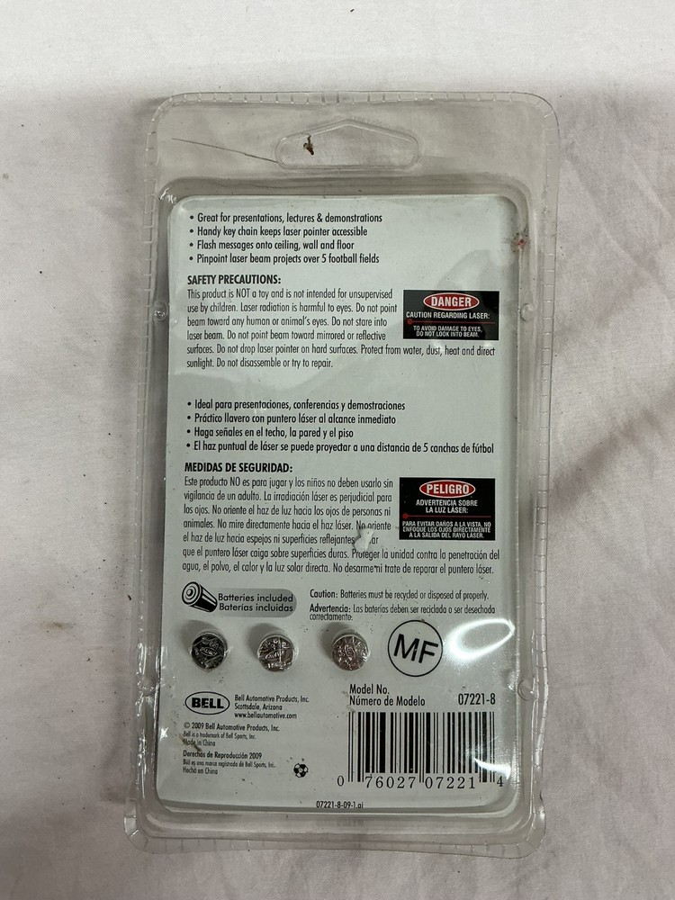 Bell Keychain Laser Pointer Batteries Included 5 Interchangeable Lenses 07221-8