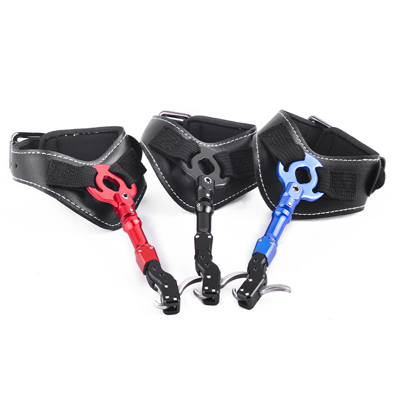Adjustable Caliper Trigger Archery Wrist Release Aids Strap Compound Bow Hunting