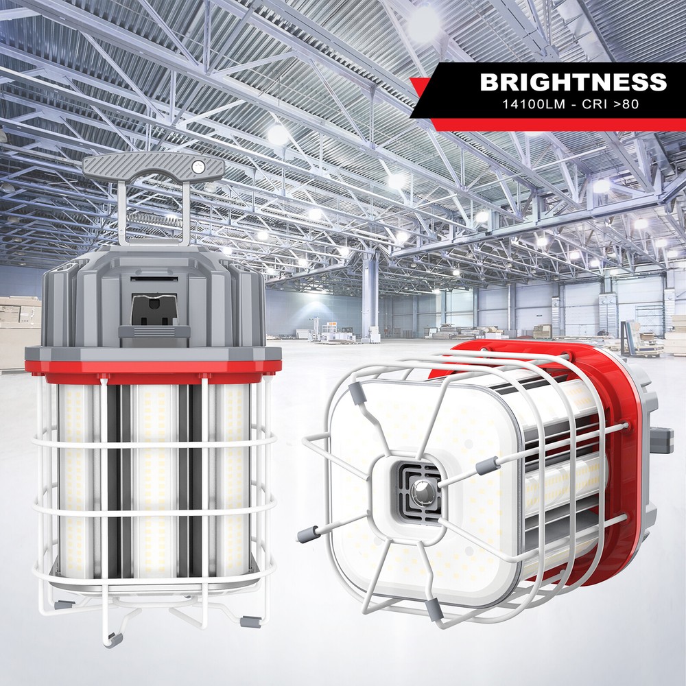 80W Linkable LED Temporary Work Light Building Construction Workshop Portable