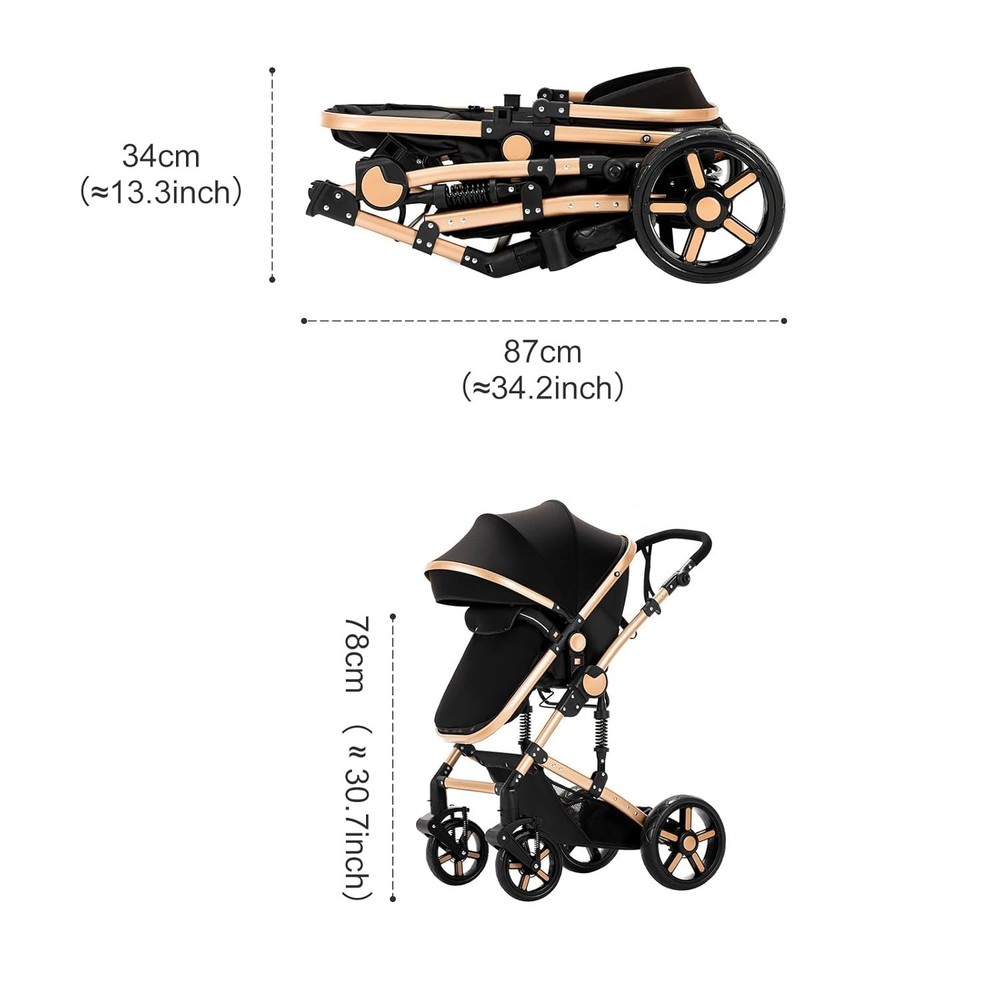 2 in 1 Baby Stroller Convertible Foldable Standard Stroller Reversible Pushchart