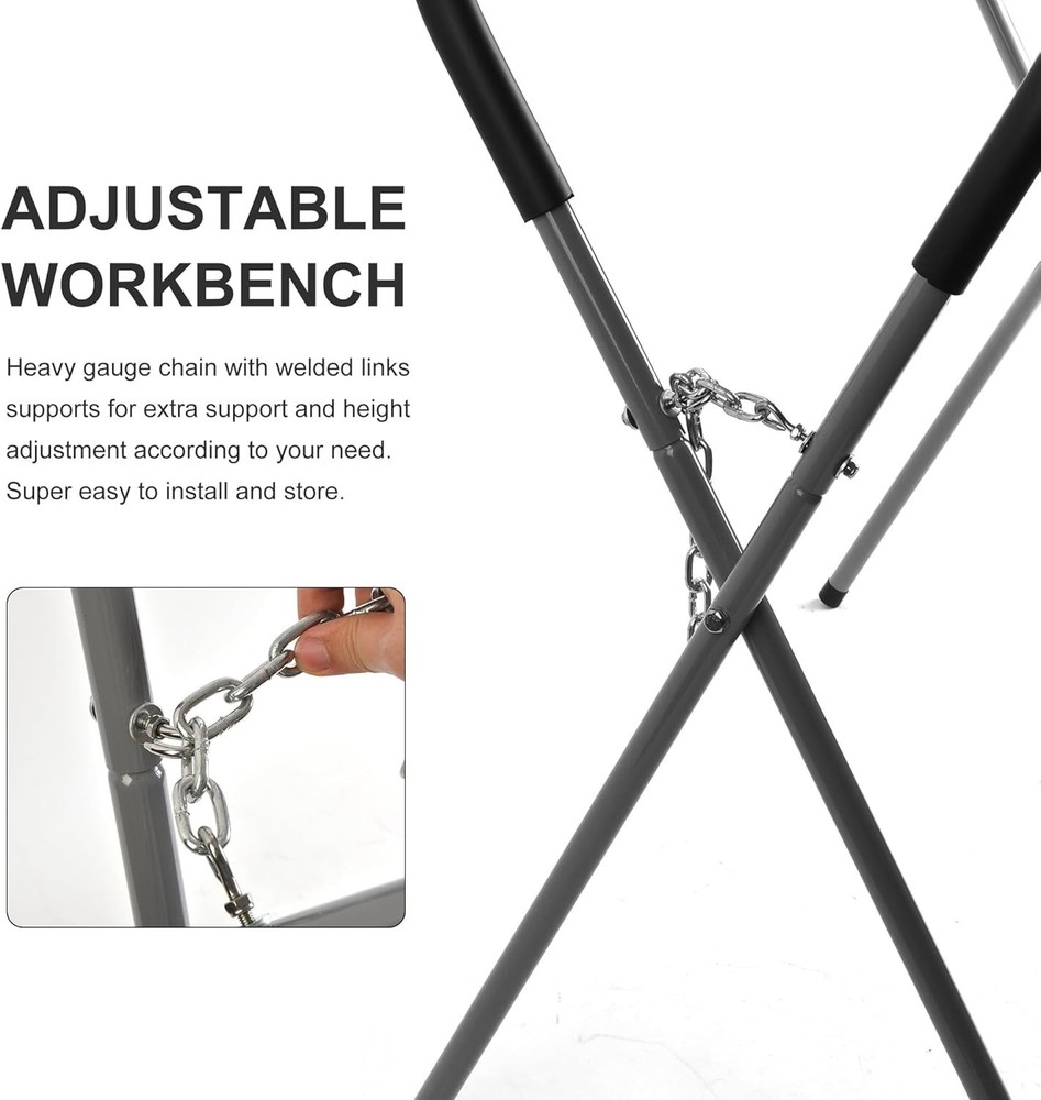 1000-Pound Capacity Portable Work Stand, Work Horse Foldable Work Table for B...