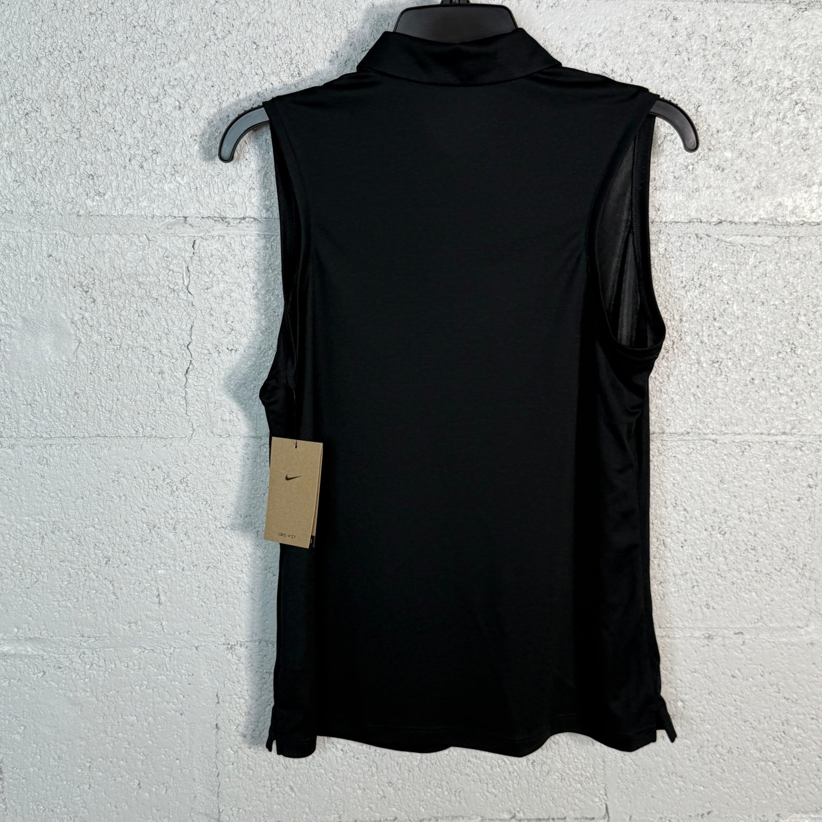 Nike Dri-FIT Victory Sleeveless Golf Polo, black/white Medium