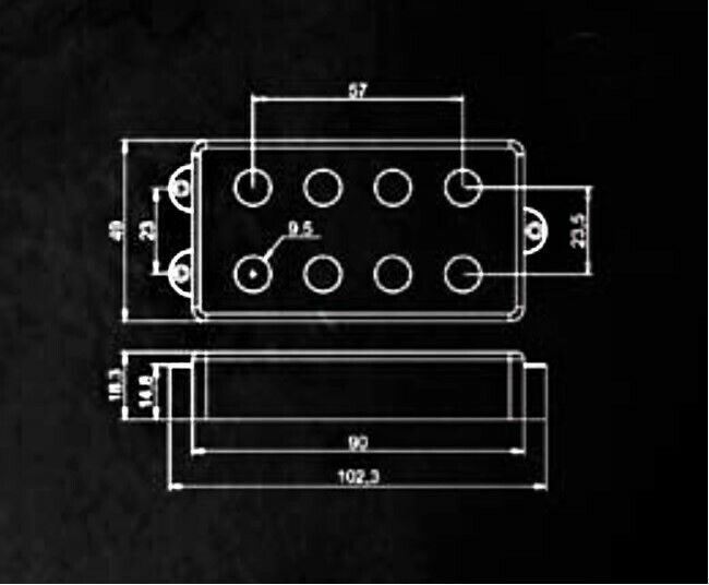 G.M. MM Hex Pole Hot Ceramic Pickup Set Black