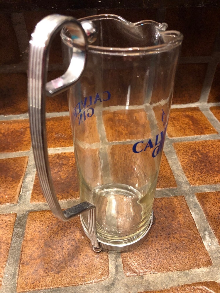 VINTAGE CALVERT GIN GLASS PITCHER