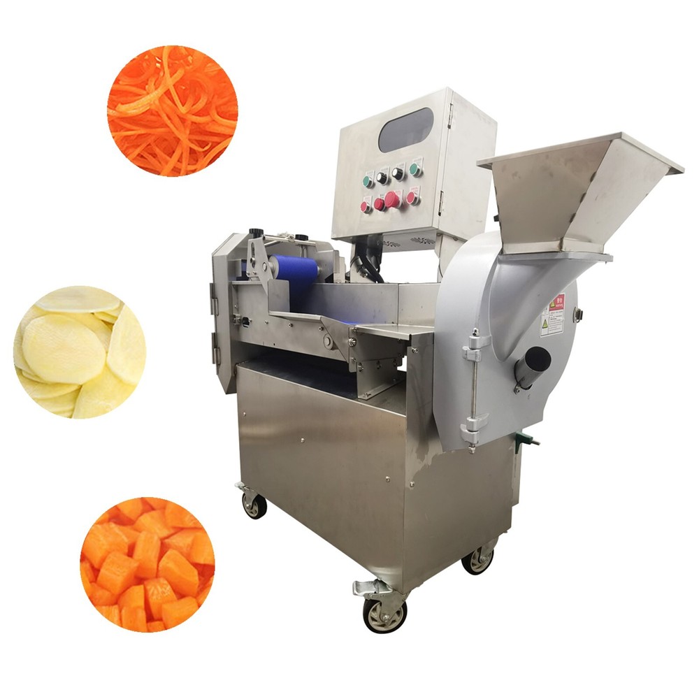 Commercial Double Head Multi-function Variable Frequency Vegetable Cutter 110V