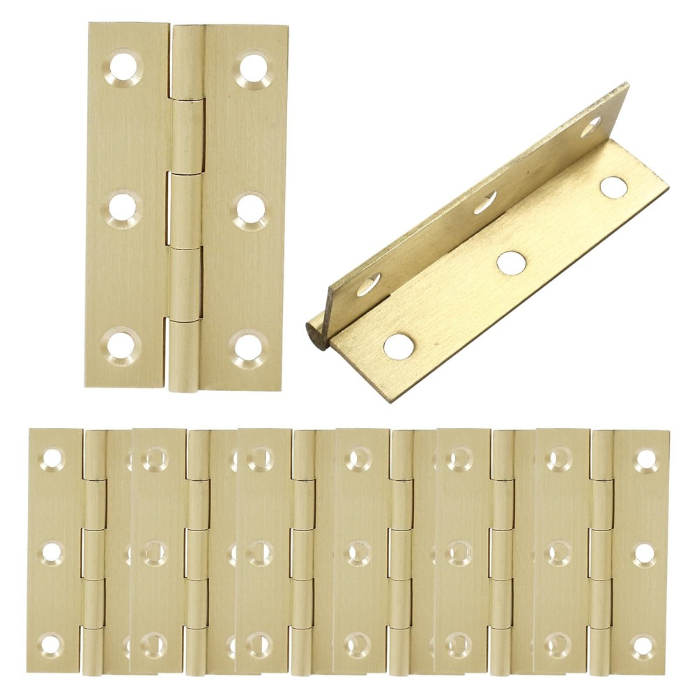 8 Pcs 2.5 Inch Mini Solid Brass Hinges，Brass Cabinet Hinges Small Box Hinges ...