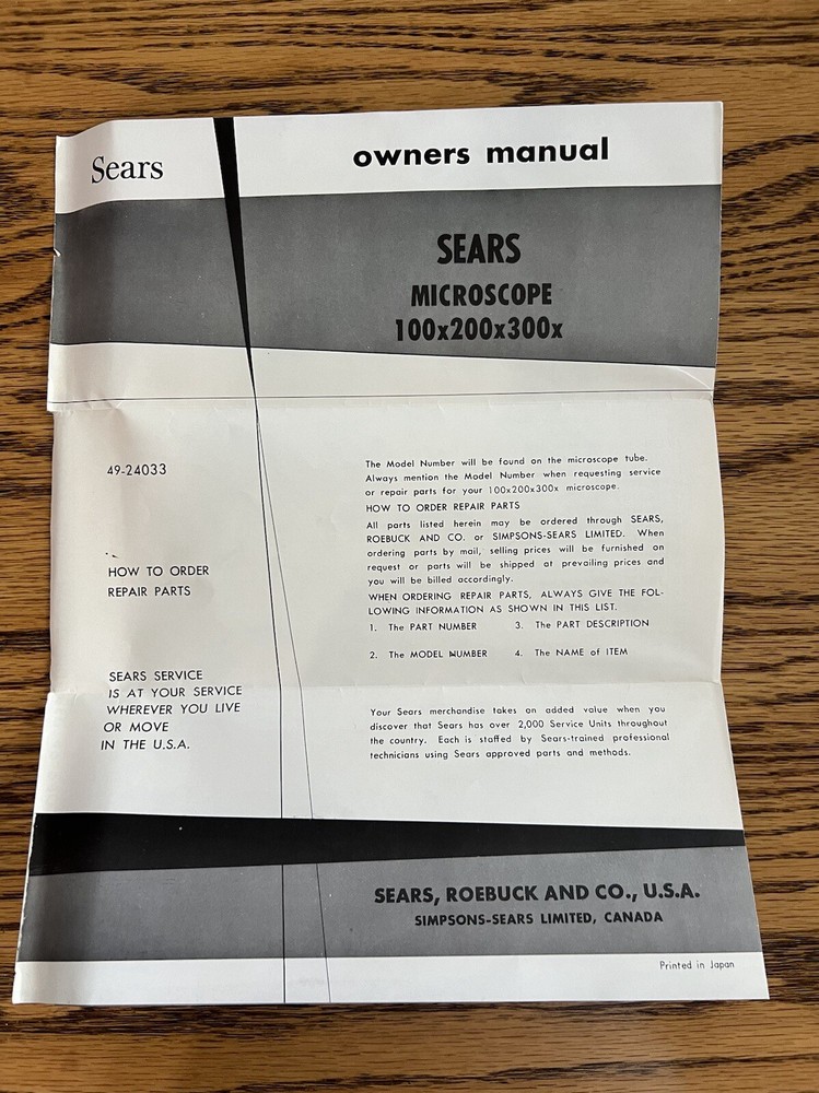 Sears Microscope 49-24033