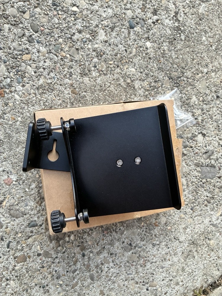 Black Metal Radio Communication Mounting Bracket with Hardware