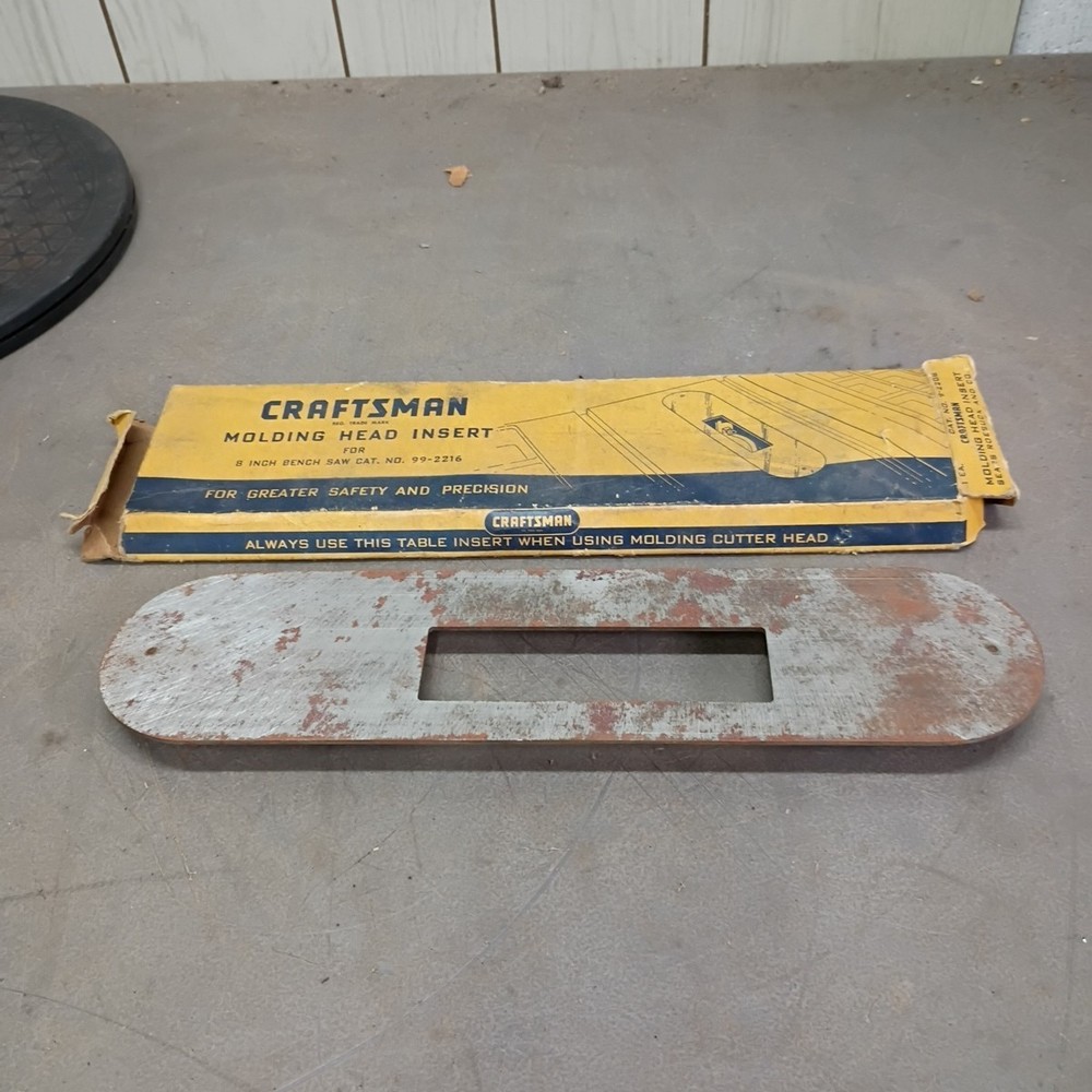 EARLY SEARS  CRAFTSMAN 8 " BENCH TABLE SAW  MOLDING HEAD INSERT