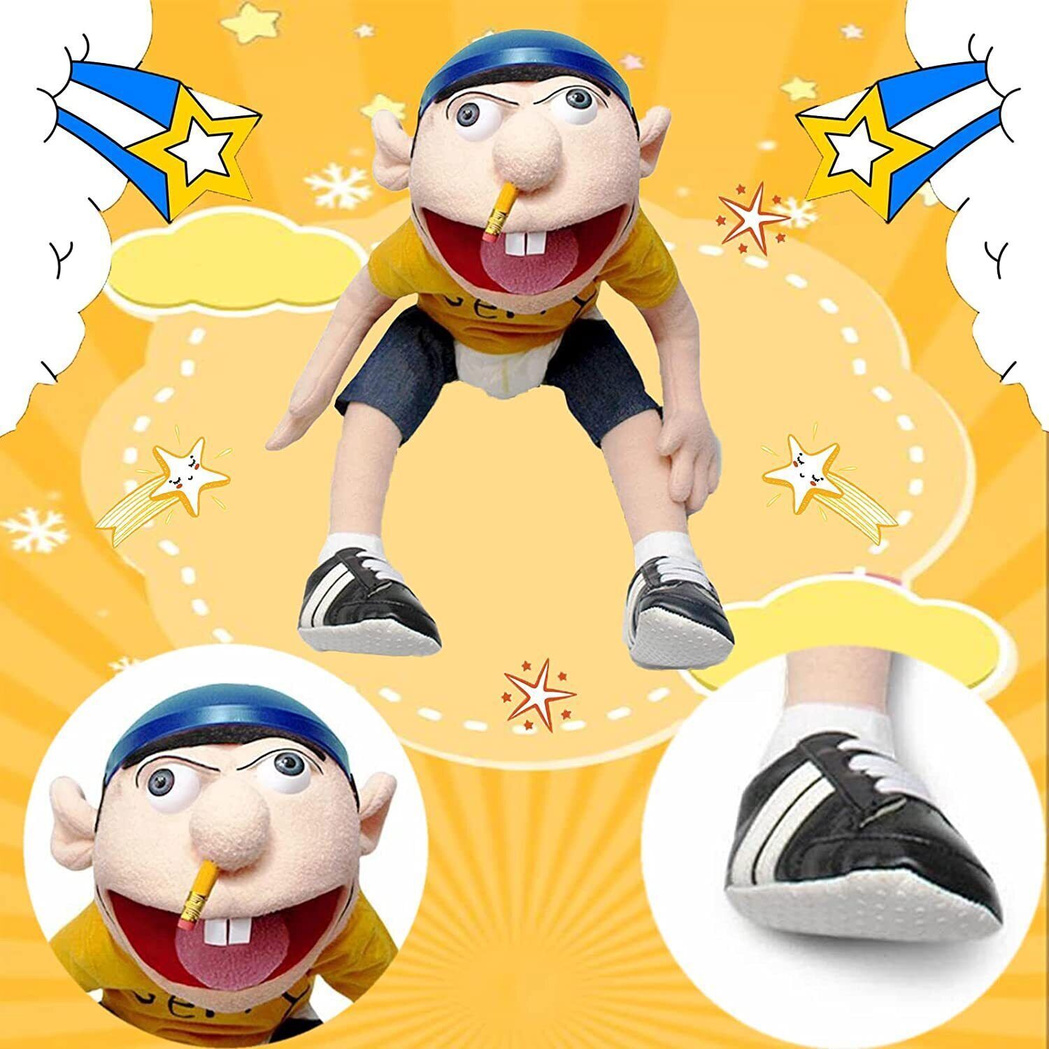 24inch Jeffy Puppet Hand Puppet Plushie Toy, Fun Naughty Puppet Toy