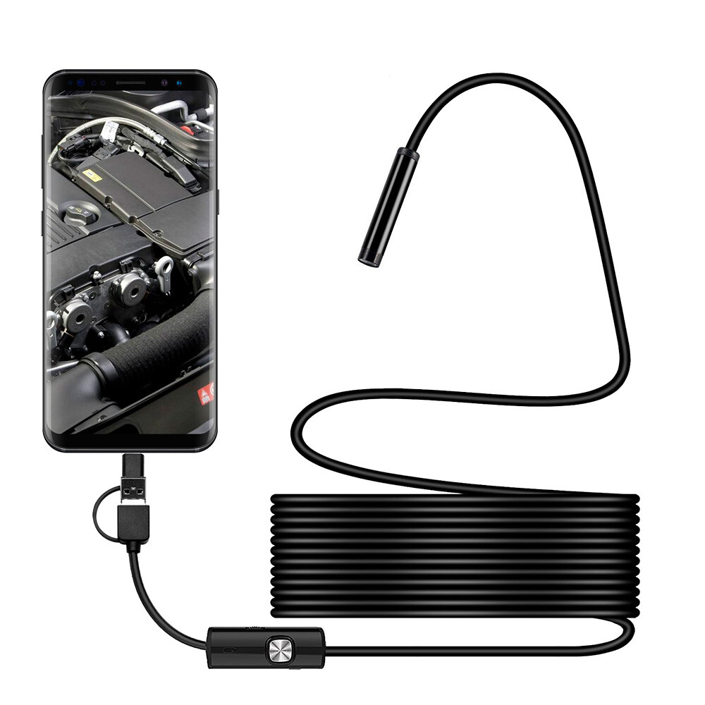 2M 6LED USB Snake Endoscope Borescope HD Inspection Camera For Android Type C
