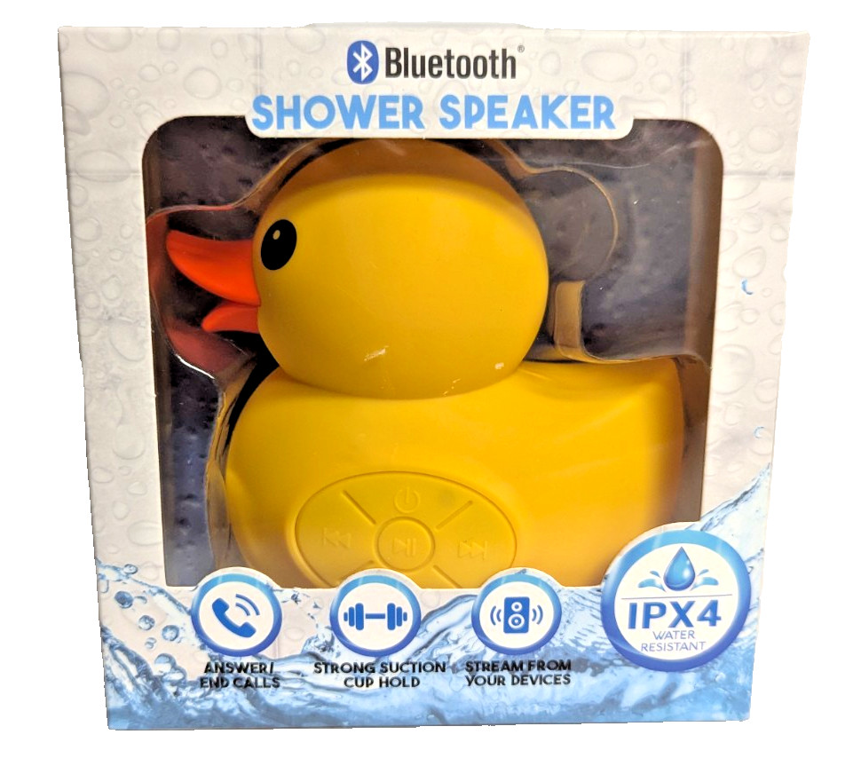 Aconic Rubber Duck Wireless Shower Speaker Bluetooth Stream from Devices NEW