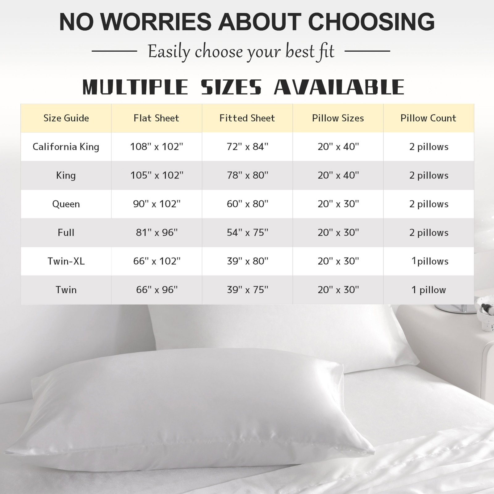 4 Pcs Lustrous Satin Silk Sheet Set Deep Pocket Bed Sheet Wrinkle Fade Resistant