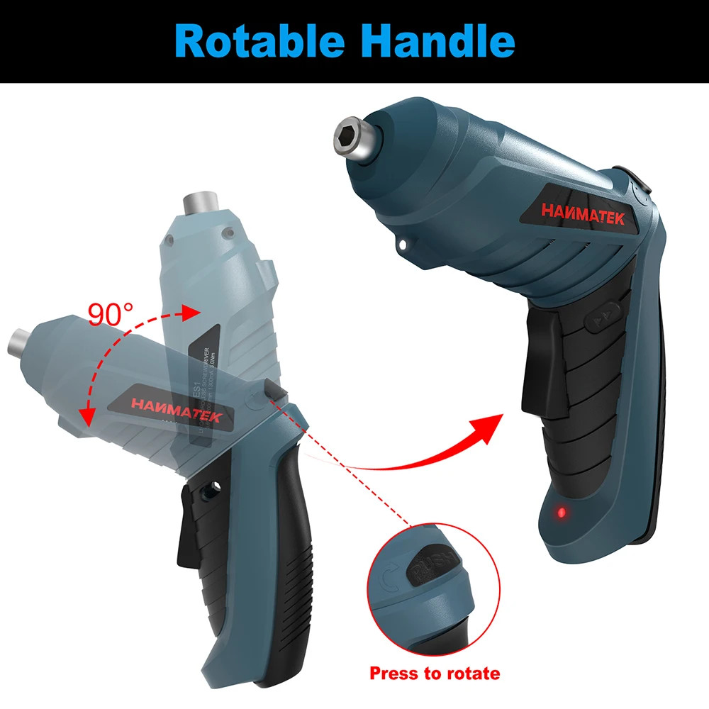 Hanmatek Rechargeable Electric Screwdriver Set – Mini Wireless LED Battery Kit
