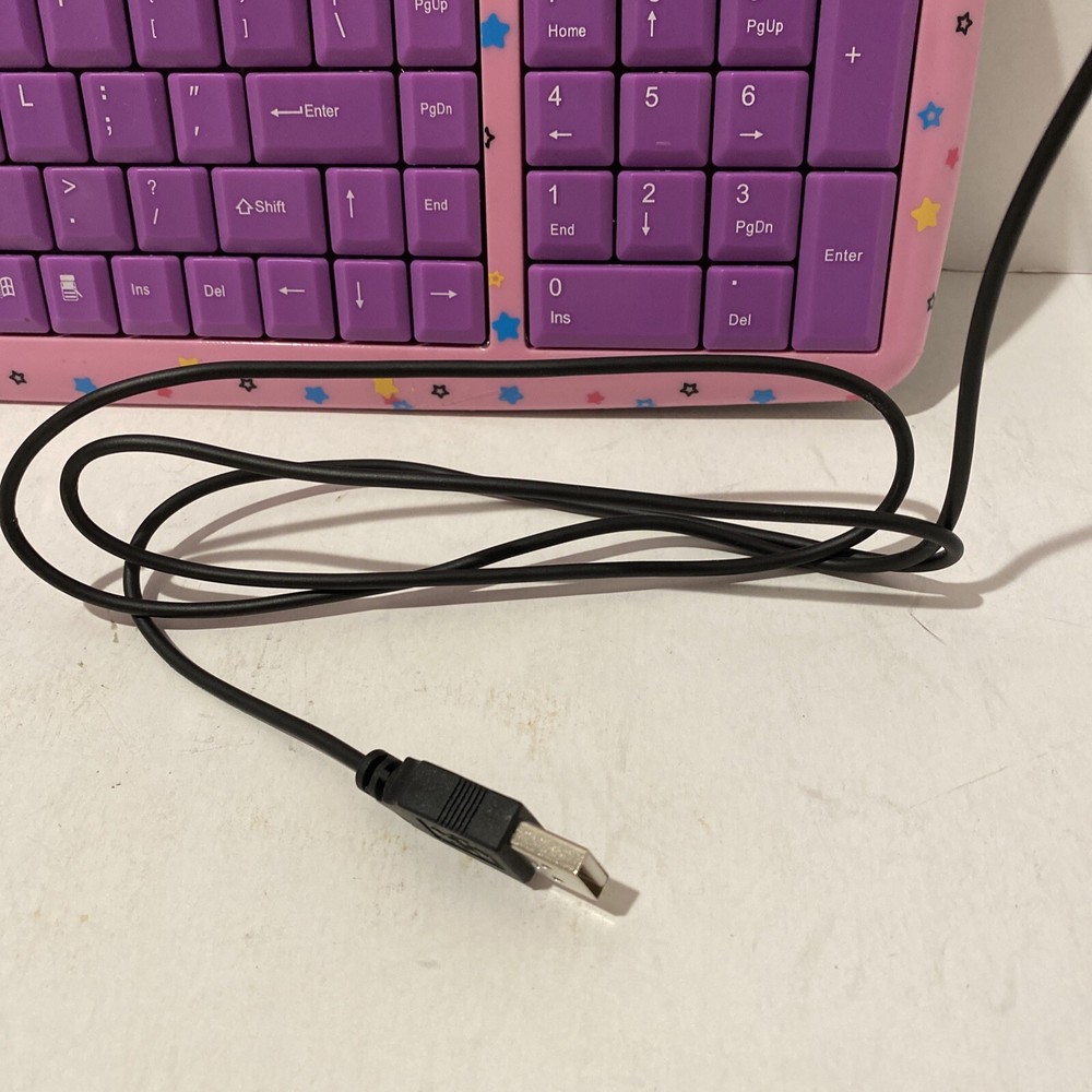 Hello Kitty USB Keyboard Pink Purple 11 Internet Hot Keys Function Keys Keypad