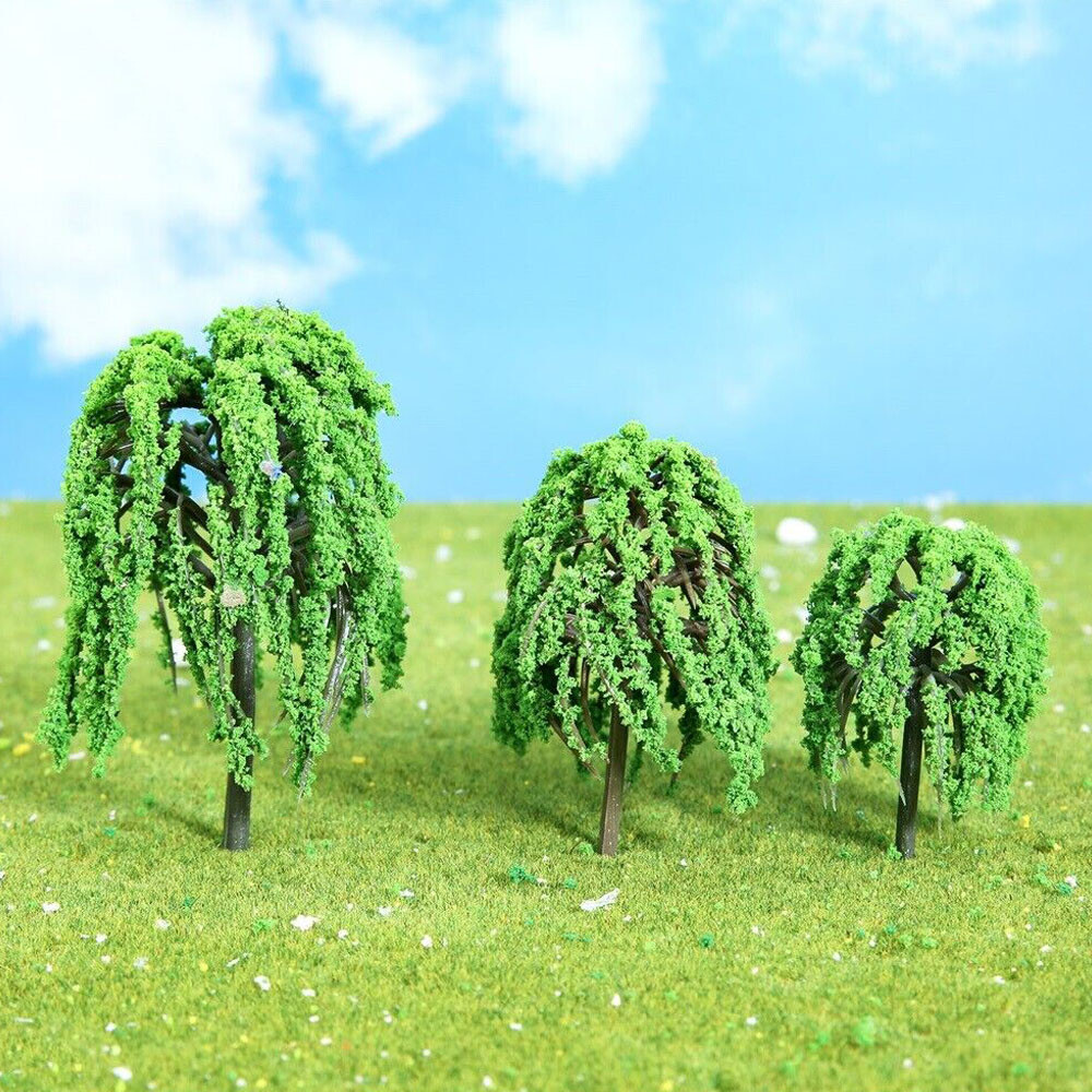 20pcs Mixed Size Willow Tree Model Train Railway Architecture Scenery Landscape