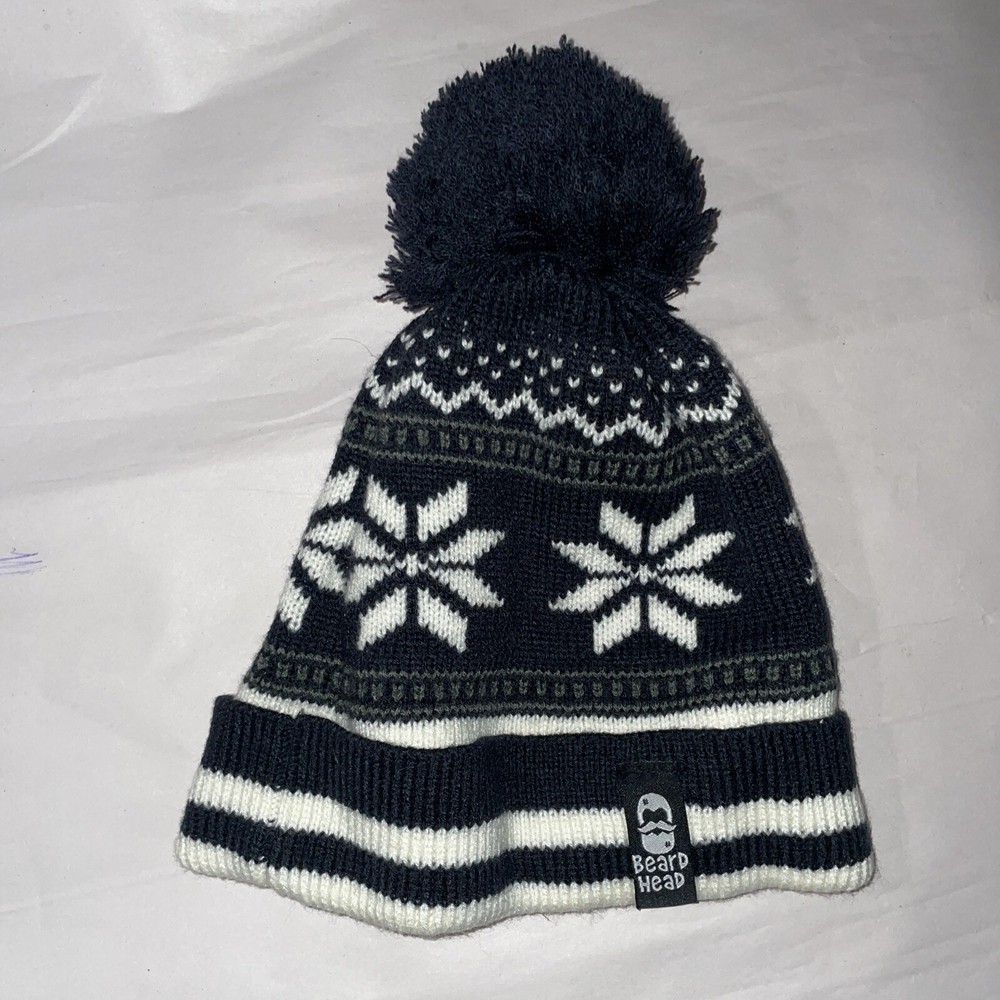 Beard Head Stubble Bumper Beanie, Black, One Size.